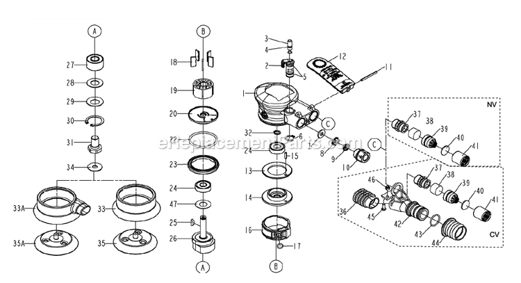 Chicago Pneumatic CP7255-3 Air Sander Power Tool Section 1 Diagram